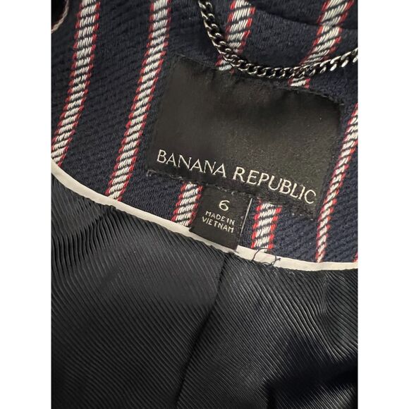 Banana Republic red, white and navy stripe jacket with bow tie. Size 6. - Picture 11 of 12